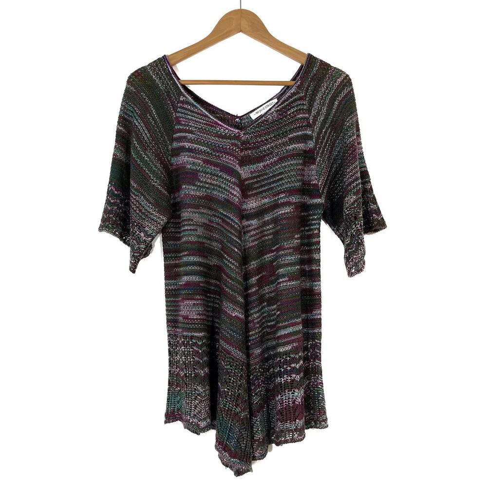 99 Jane Street Women’s Size Large Green Purple Multi 100% Acrylic Knit Top